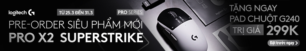 Chuột Gaming không dây Logitech Pro X2 Superstrike Lightspeed