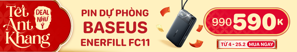 PIN DỰ PHÒNG BASEUS ENERFILL FC11 MÀN HÌNH 20000MAH 22.5W TÍCH HỢP CÁP C+L MÀU XANH DƯƠNG